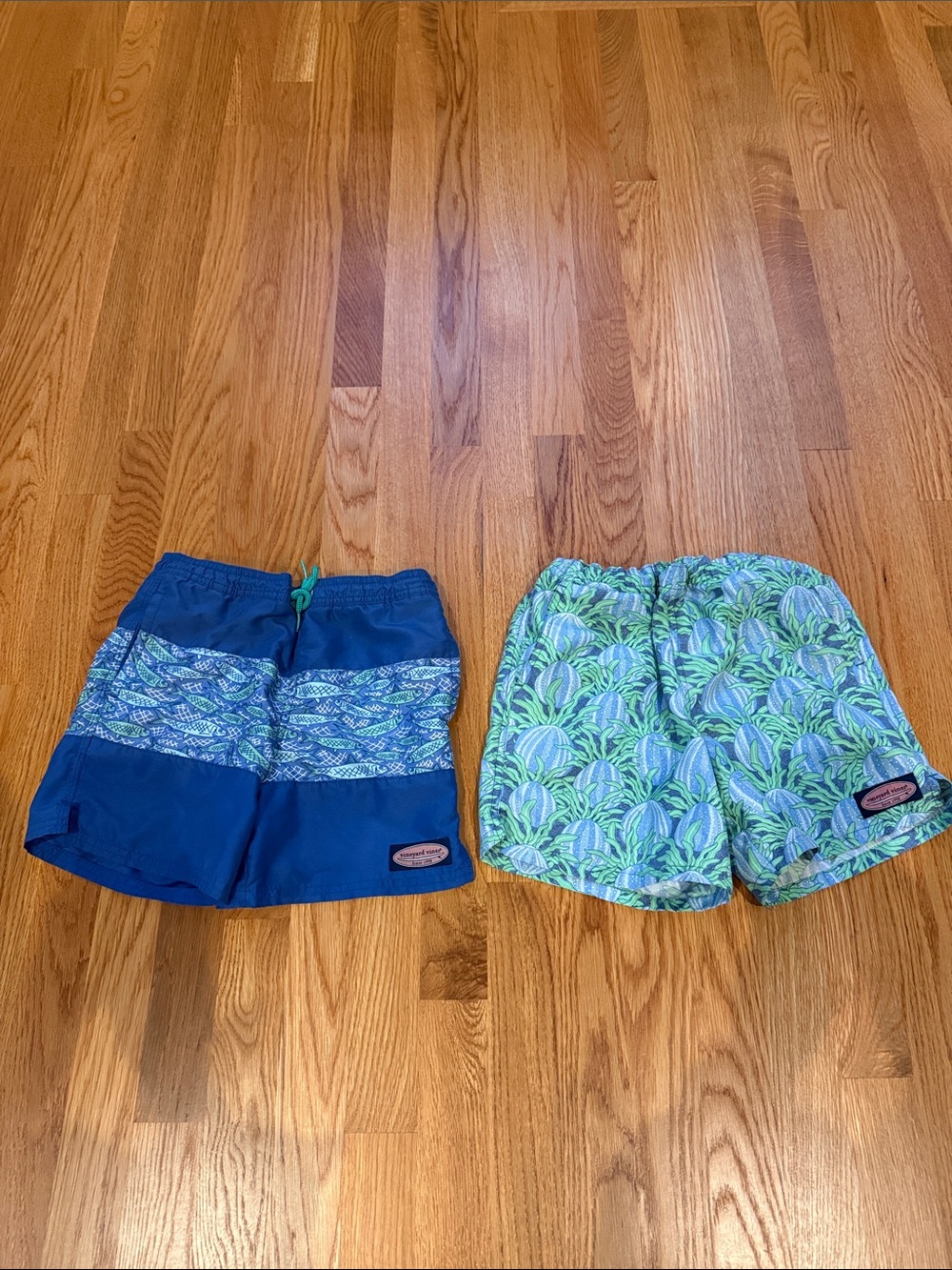 Vineyard Vines Boys Blue & Green Patterned Swim Trunks Set